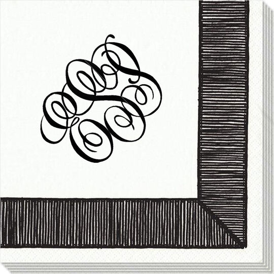 Black Ribbon Border Caspari Napkins
